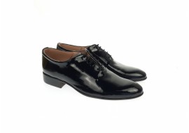 Oferta marimea 44 -Pantofi  barbati eleganti negri din piele naturala lacuita - LMOD1NLAC